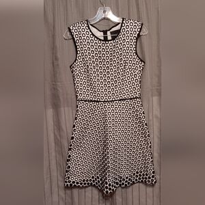 J Crew Size 2 Black and White A-Line Dress with Embroidery